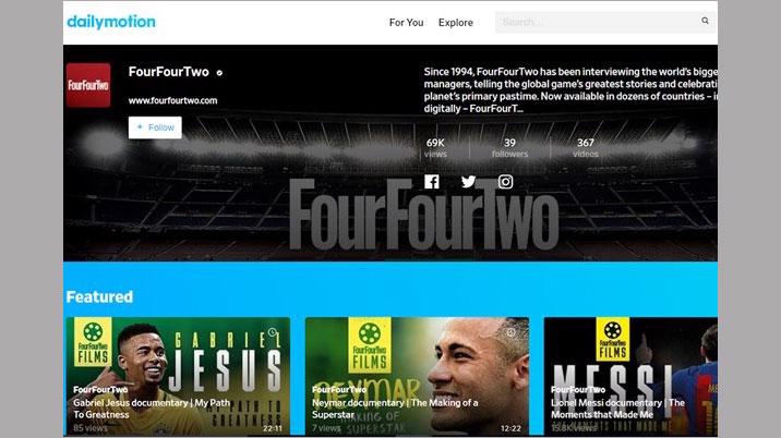 FourFourTwo partners with Dailymotion