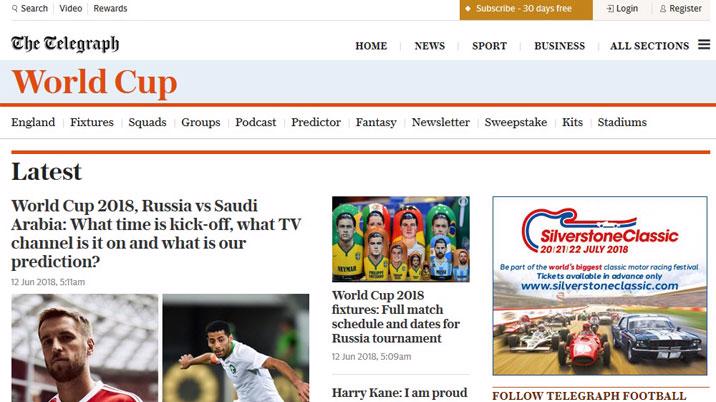 Telegraph unveils its World Cup coverage