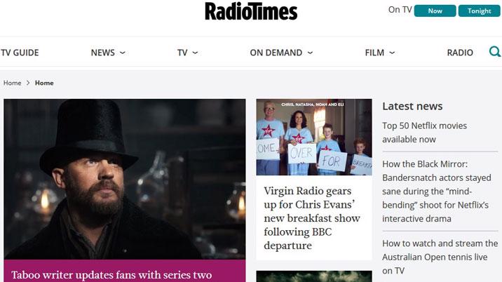 RadioTimes website attracts record visitor numbers