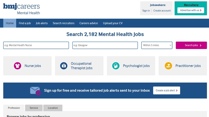 BMJ launches job board for mental health roles