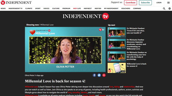 The Independent’s Millennial Love podcast launches video series