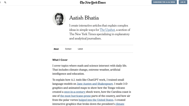 NYT redesigns byline pages