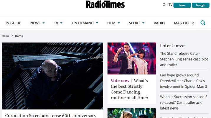 Record audience numbers for Radio Times website