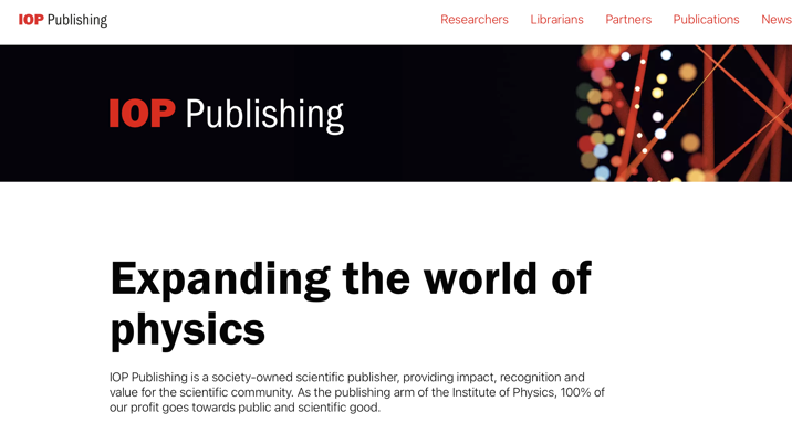 IOP Publishing partners with SANLiC