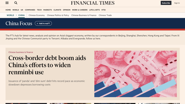 Financial Times launches China Focus