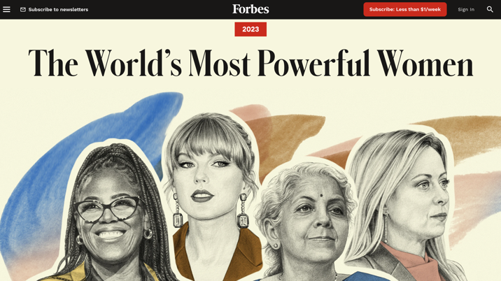 Forbes unveils its 20th annual ranking Of The World’s Most Powerful Women