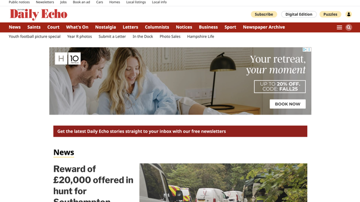 Southern Daily Echo surpasses 5,000 digital subscribers