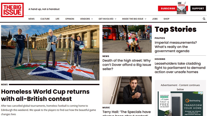 The Big Issue unveils new digital editorial strategy