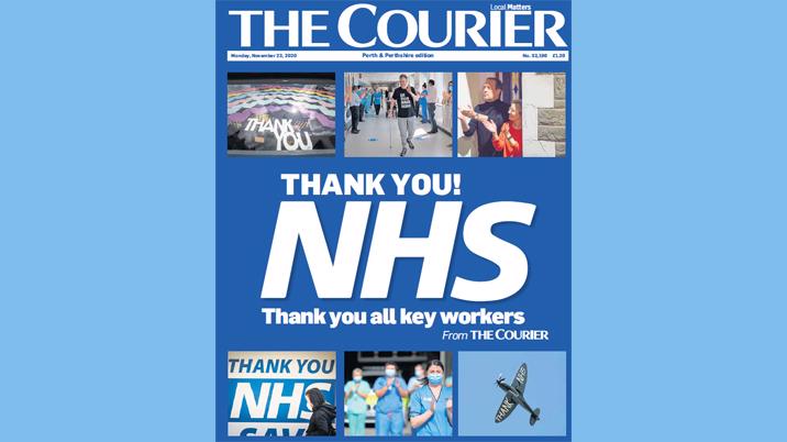 The Courier pays tribute to NHS and key workers in full paper wrap