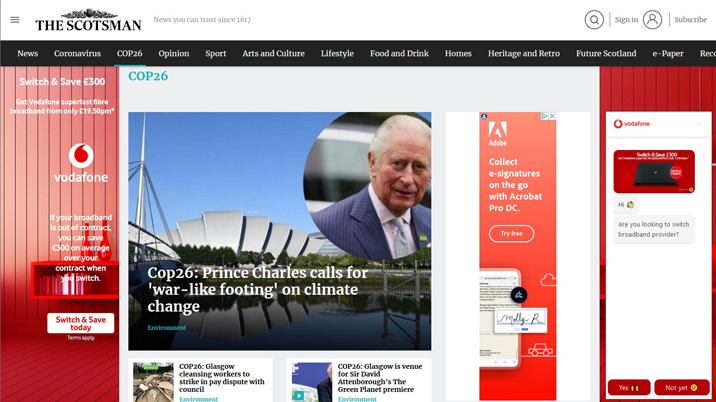 Frontline climate change reports to feature in The Scotsman during COP26