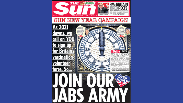 The Sun launches “Jabs Army” vaccine campaign