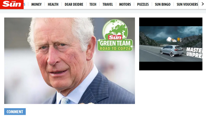 Prince of Wales writes for The Sun, kicking off ‘Green Team Week’ 