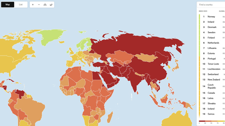 2023 World Press Freedom Index – journalism threatened by fake content industry